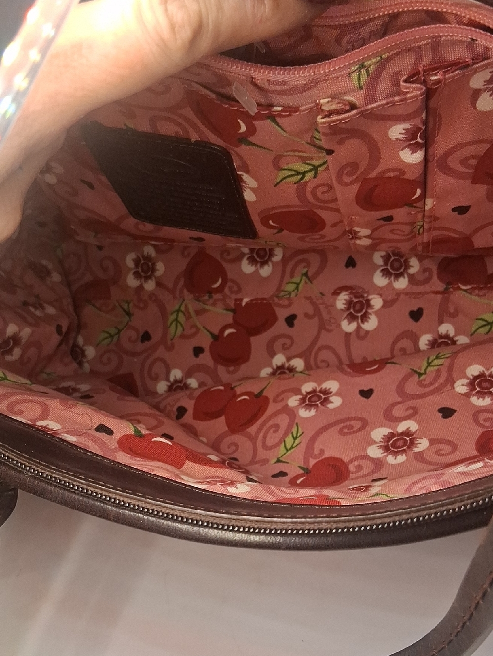 Brighton Elegant Swirl-Pattern Tote Bag in Mauve Color - Picture 4 of 10